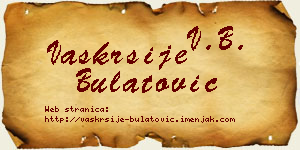 Vaskrsije Bulatović vizit kartica